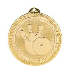 Bowling BriteLazer Medal with Neck Ribbon