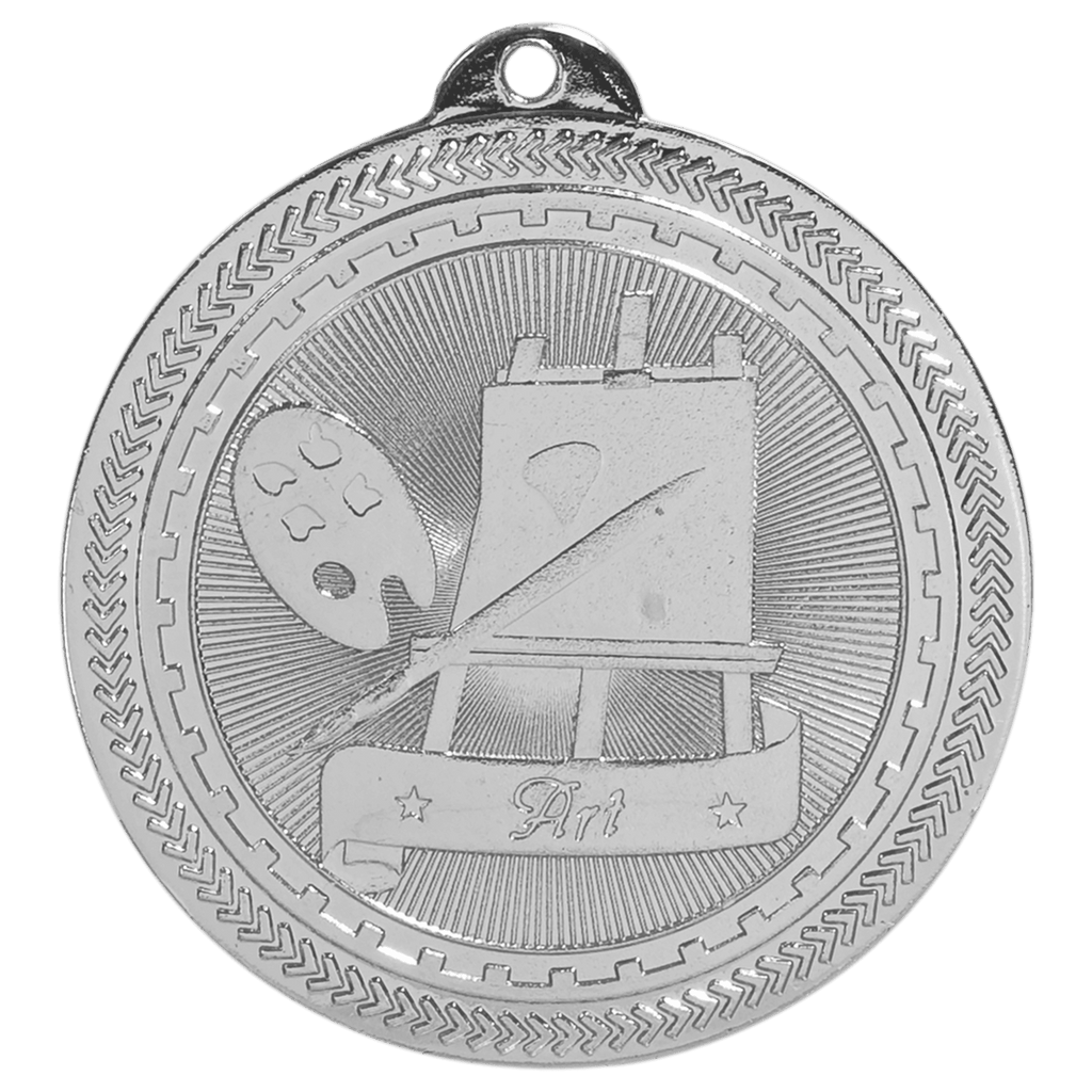 Bright Silver 2" Art Laserable BriteLazer Medal