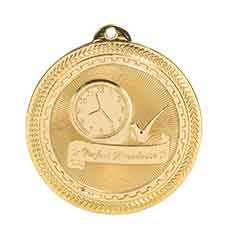 Perfect Attendance BriteLazer Medal with Neck Ribbon