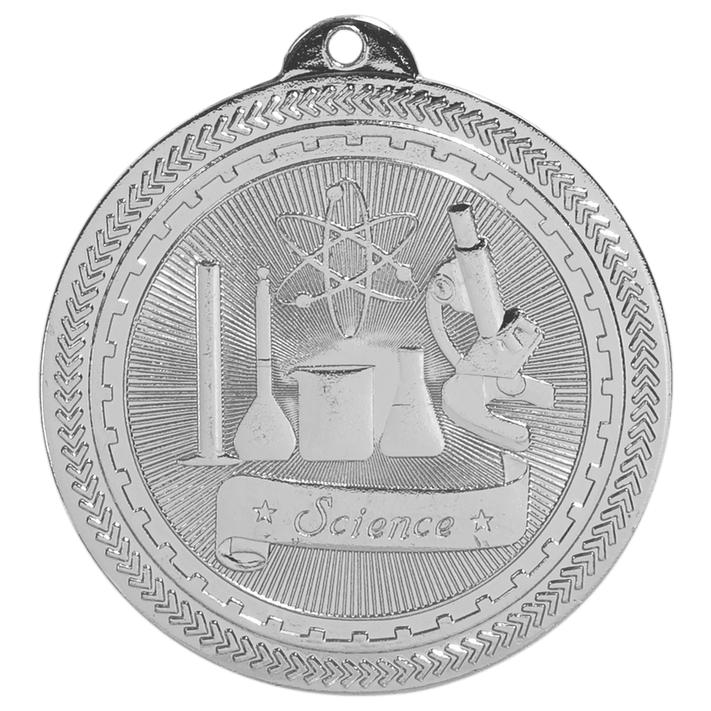 Bright Silver 2" Science Laserable BriteLazer Medal