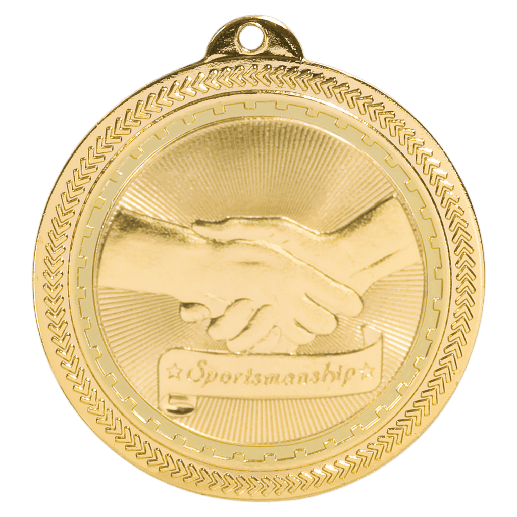 Bright Gold 2" Sportsmanship Laserable BriteLazer Medal