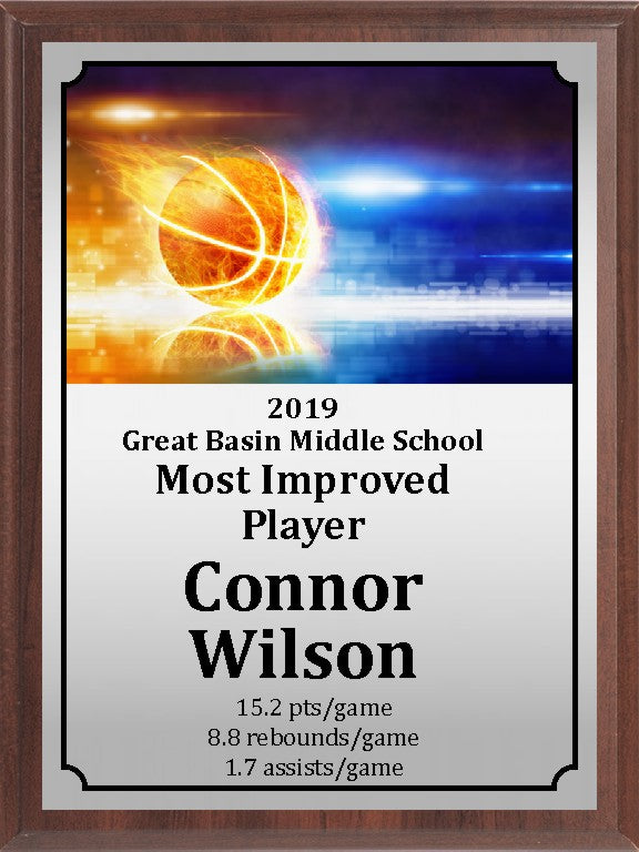 Neon Basketball Plaque 