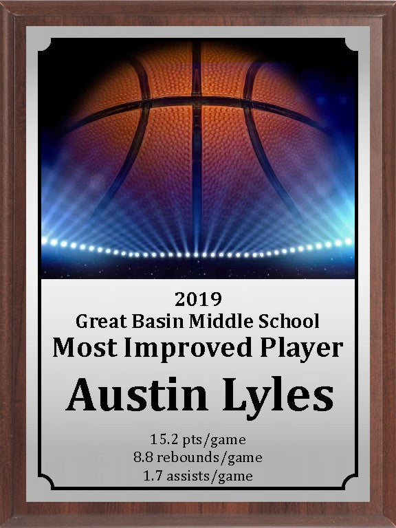 Ball and Lights Basketball Plaque 