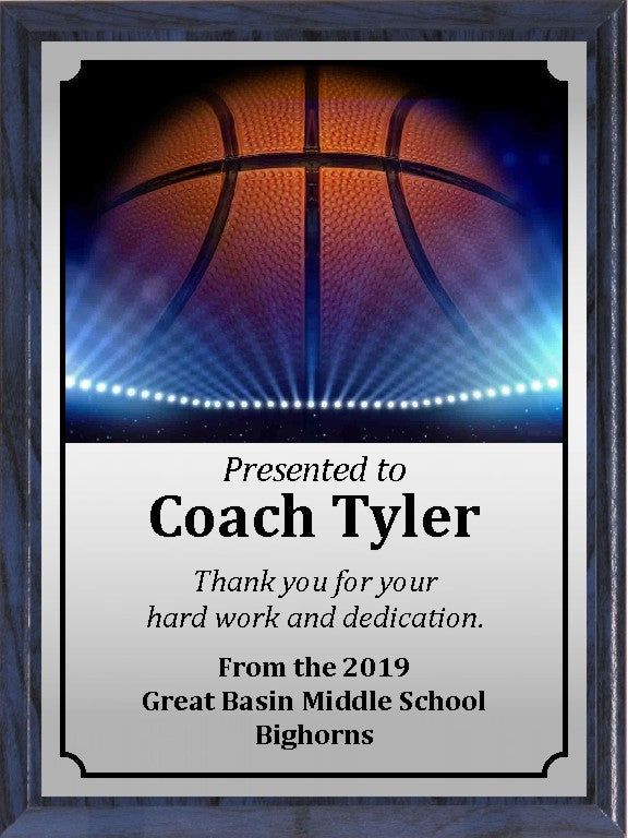 Ball and Lights Basketball Plaque 