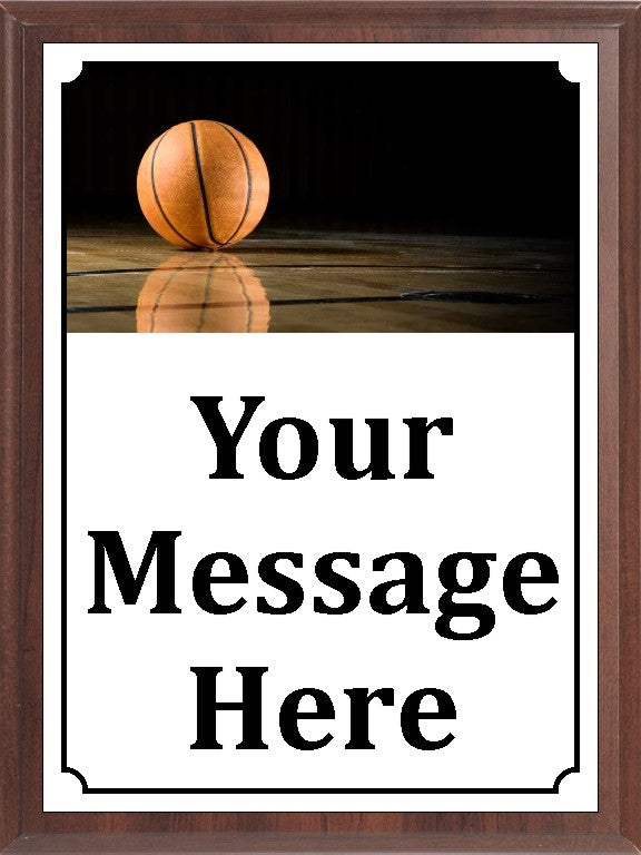 Ball on Court Basketball Plaque 