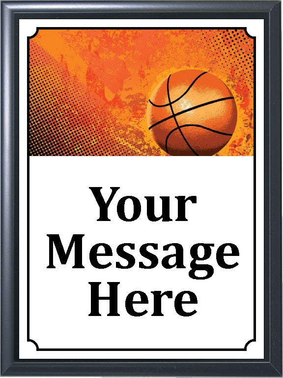 Graphic Orange Basketball Plaque 