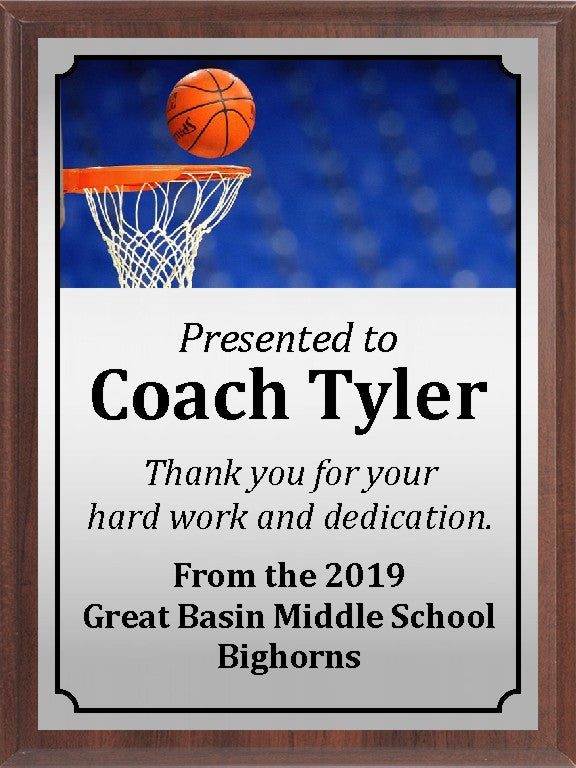 Free Throw Basketball Plaque 
