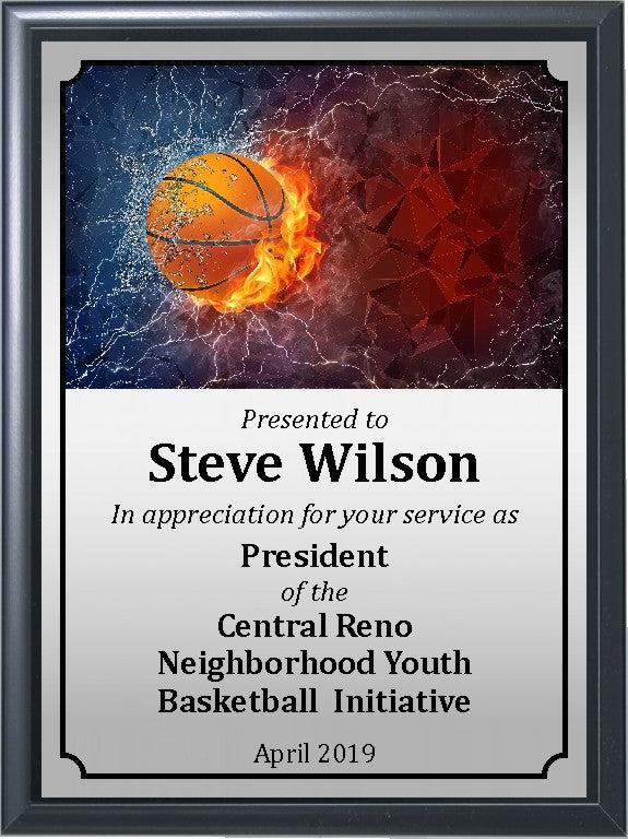 Fire and Ice Basketball Plaque 
