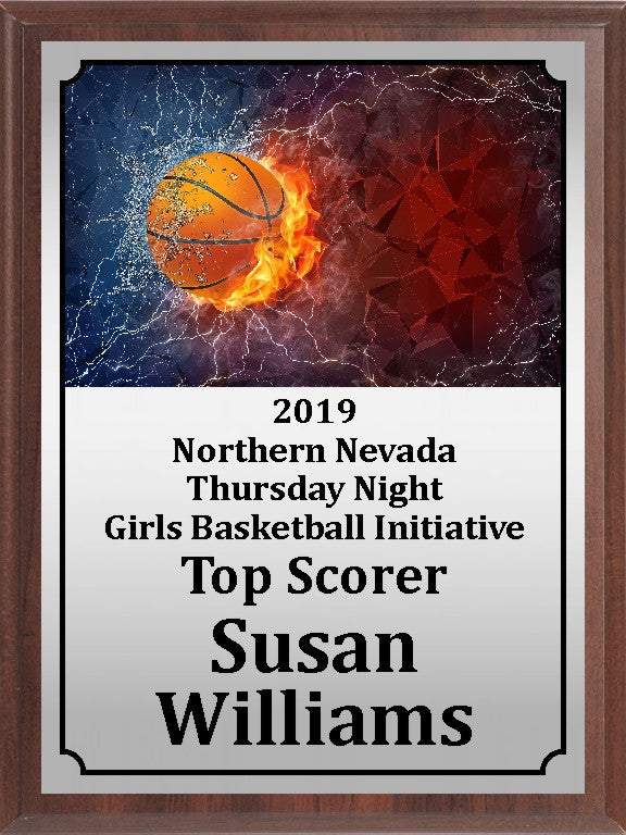 Fire and Ice Basketball Plaque 