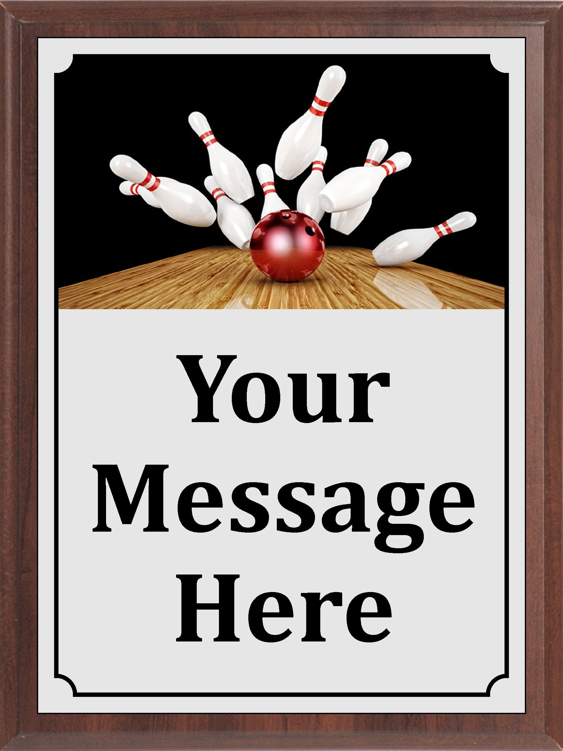 Red Ball Strike Bowling Plaque
