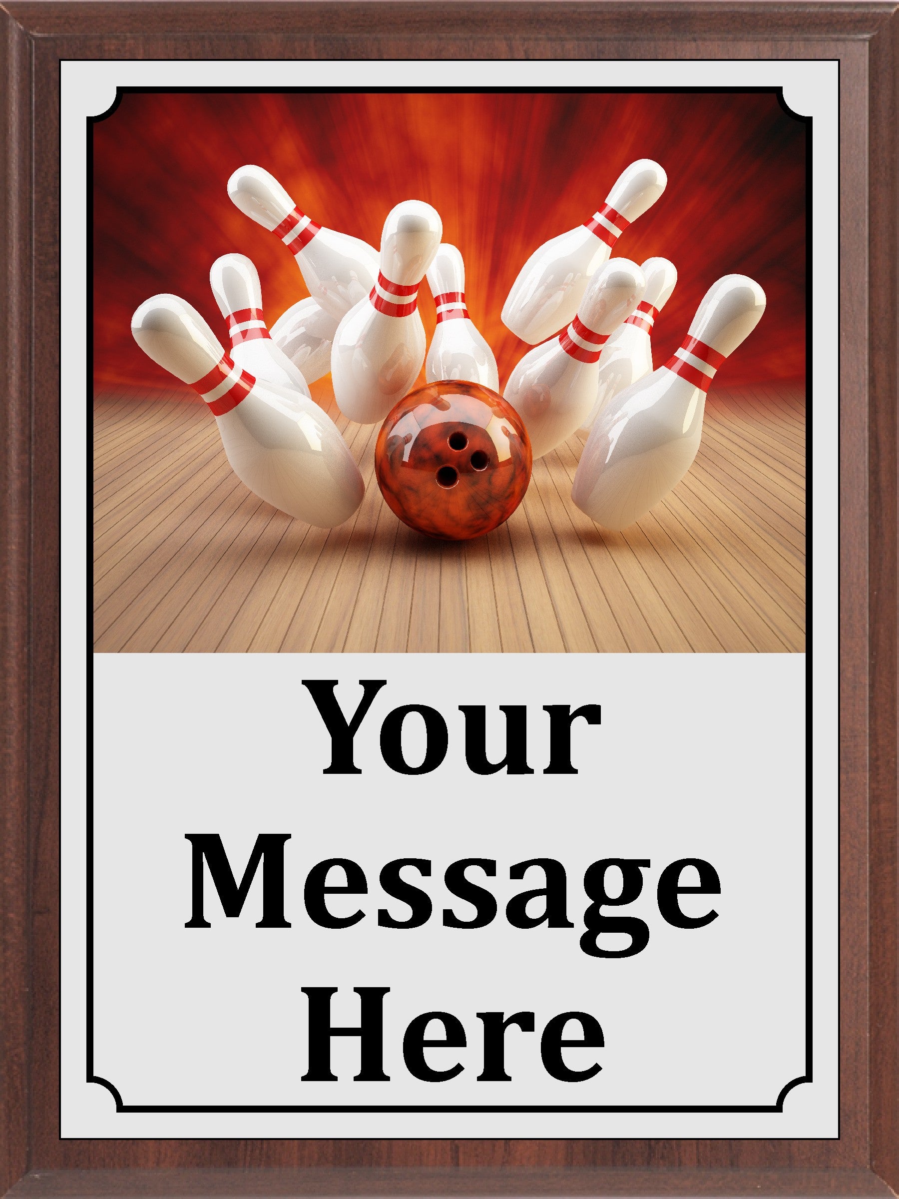 Red Ball Strike Bowling Plaque