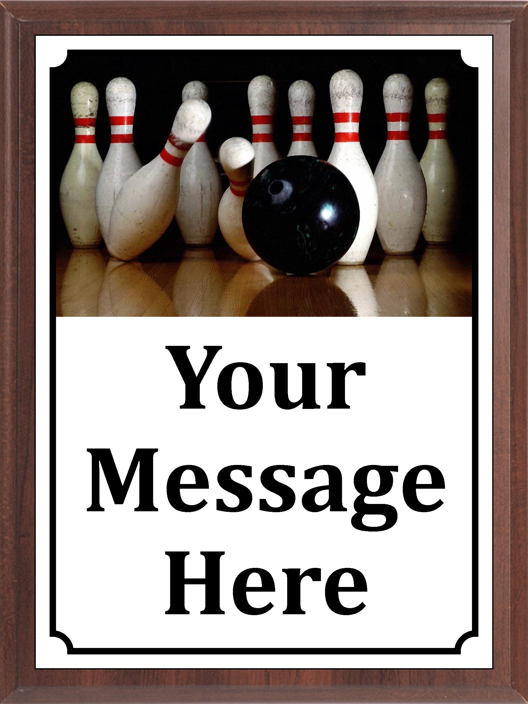 Black Bowling Ball in Lane Plaque
