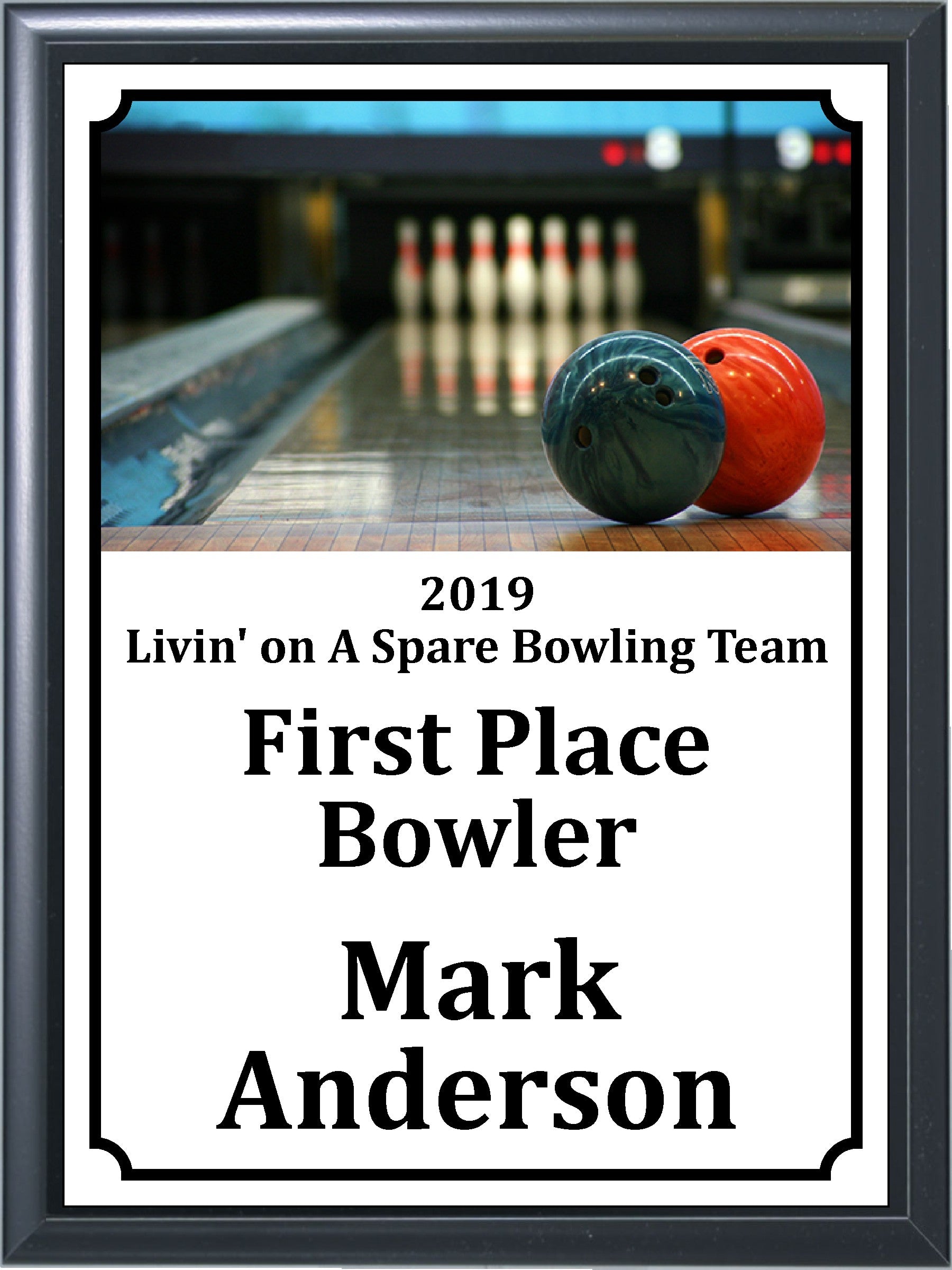 Balls on Lane Bowling Plaque