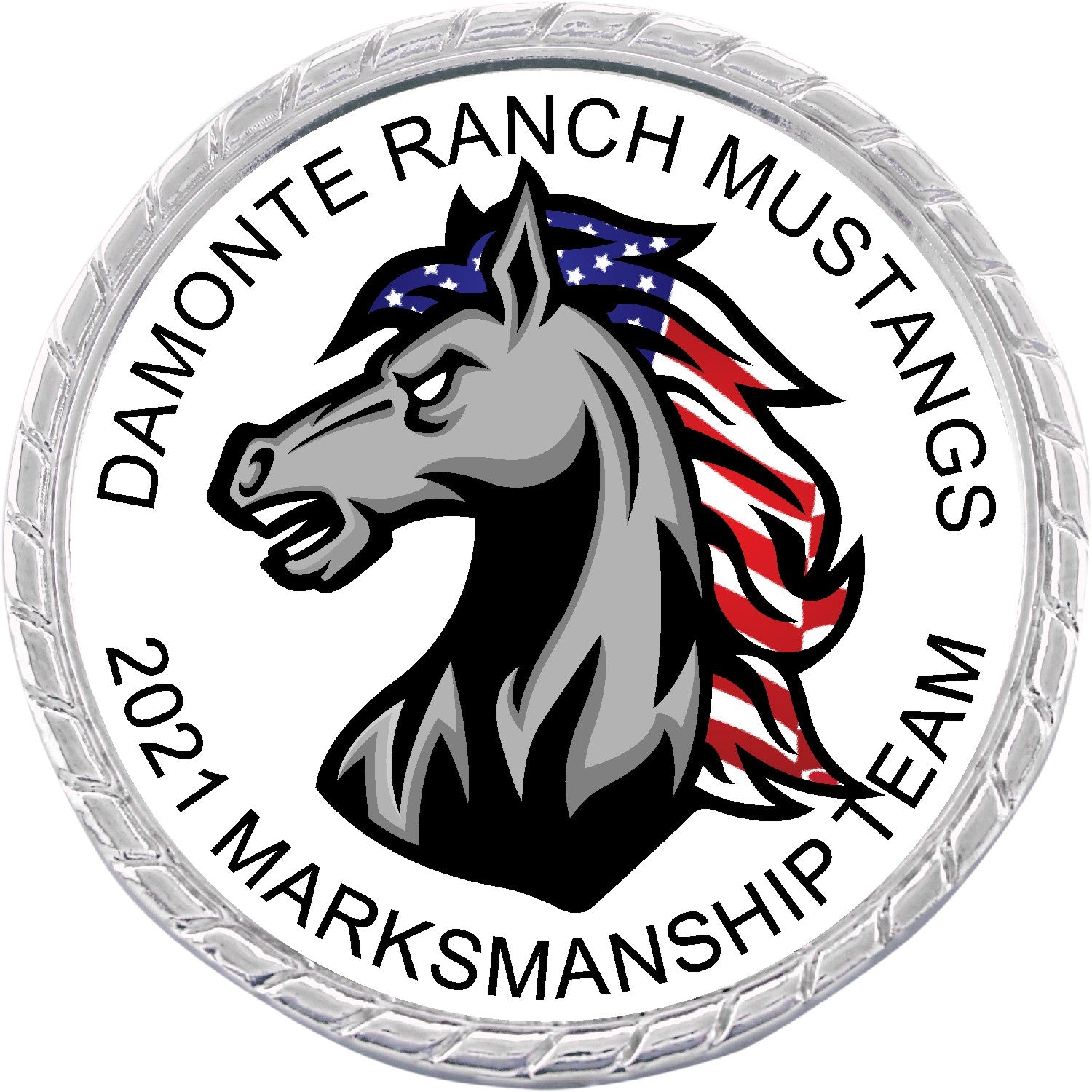 Silver Rope Edge Challenge Coin