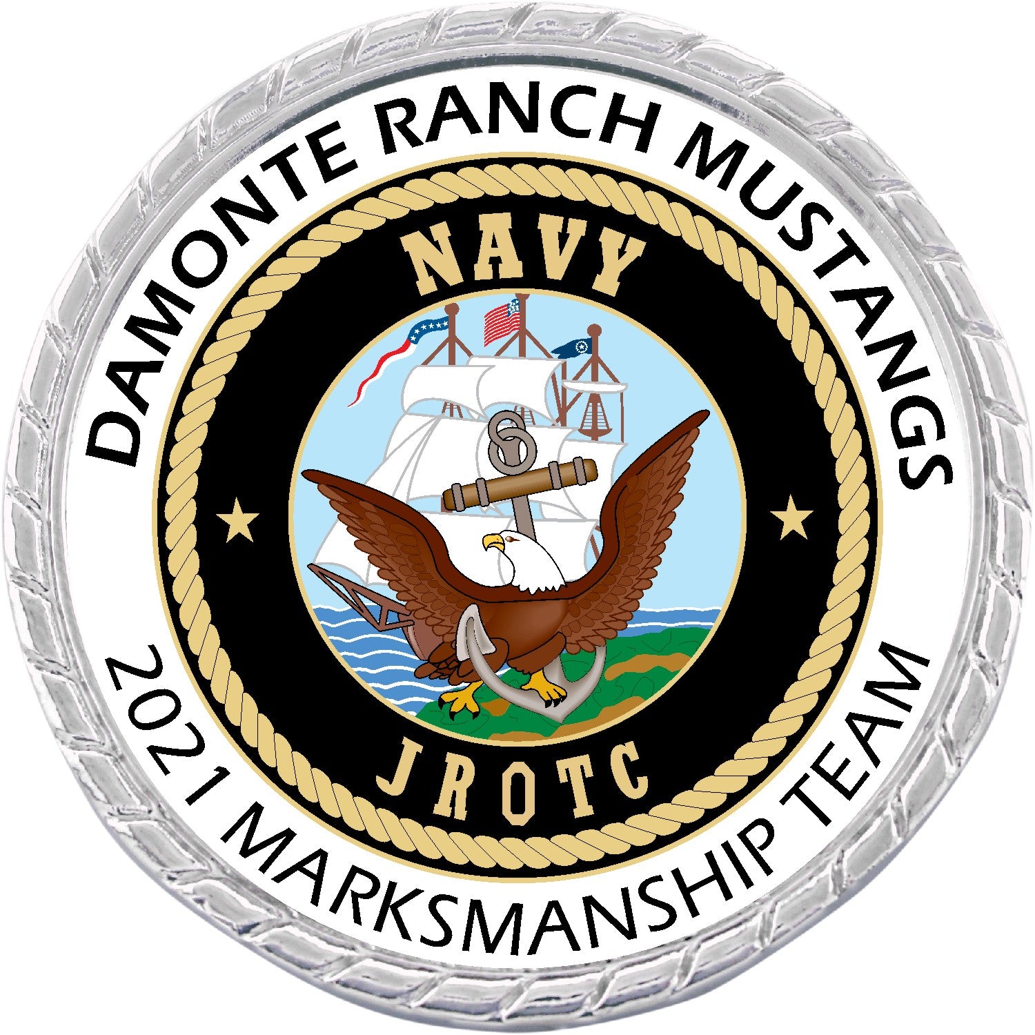 Silver Rope Edge Challenge Coin