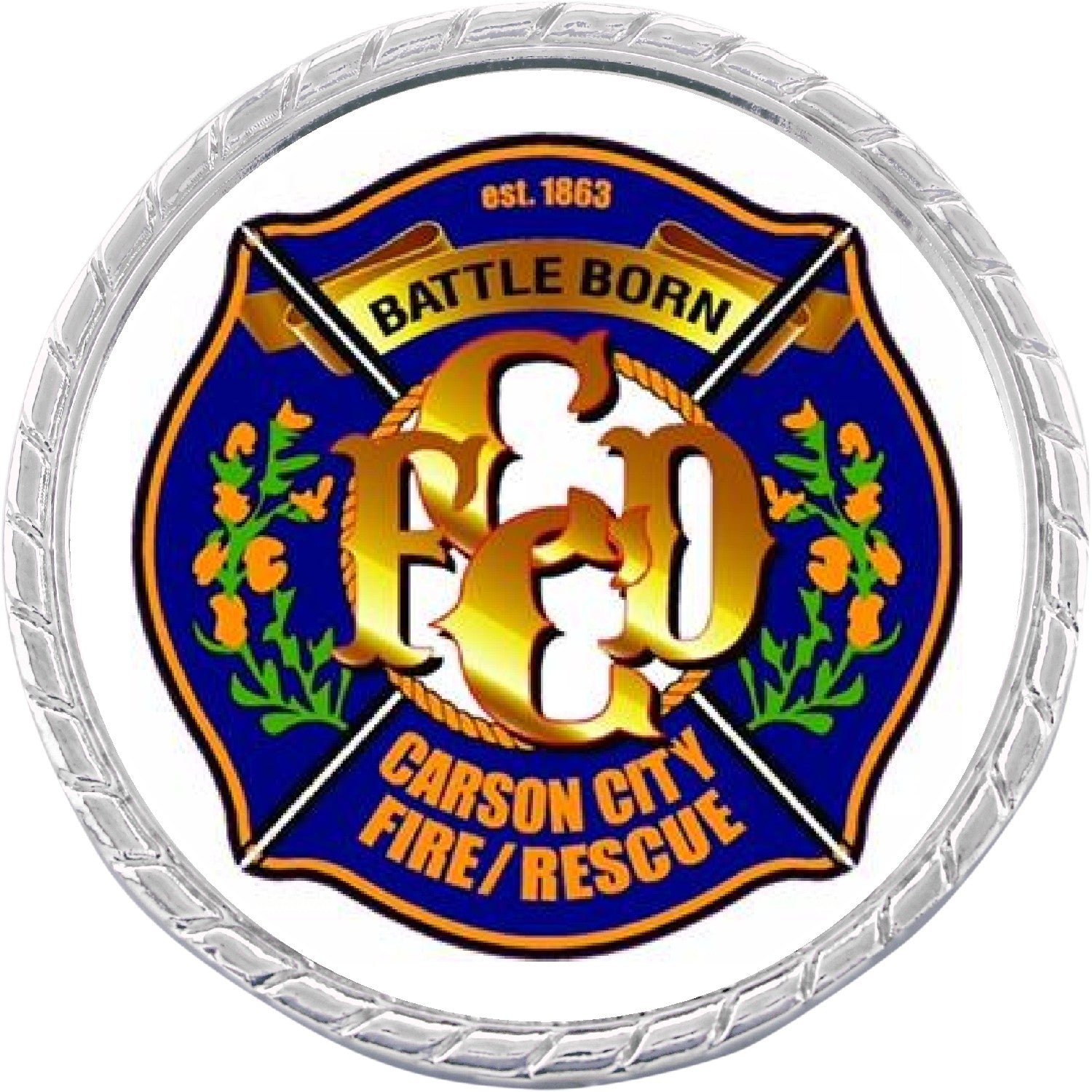 Silver Rope Edge Challenge Coin