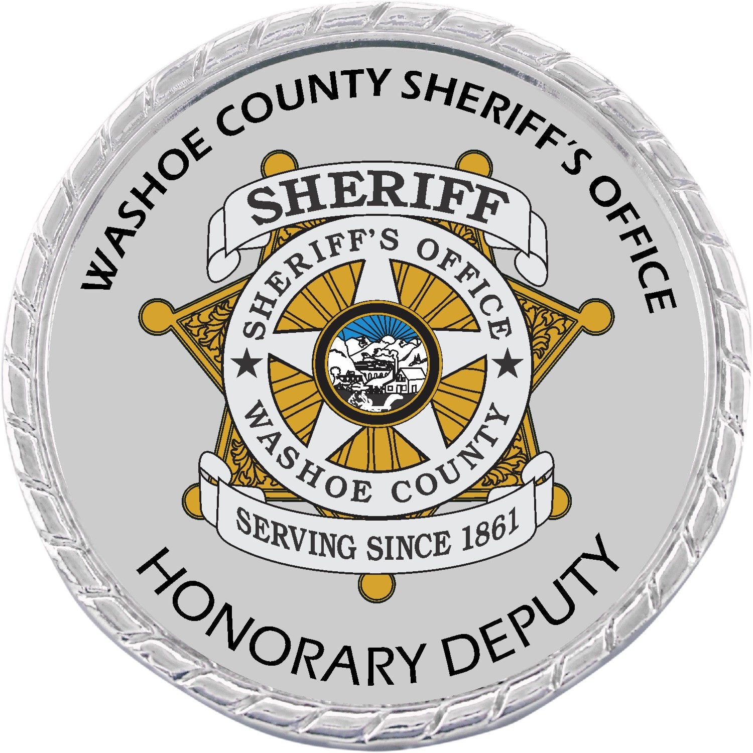 Silver Rope Edge Challenge Coin