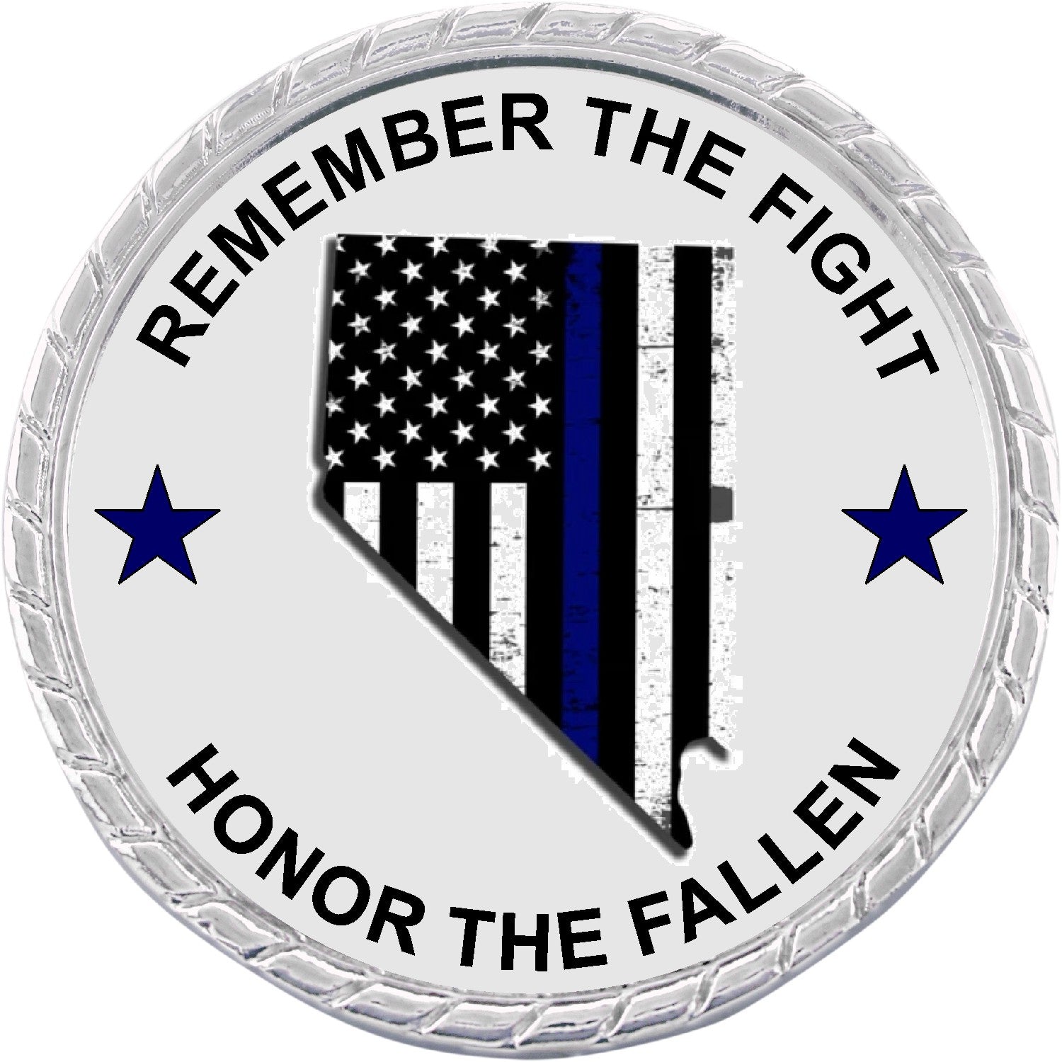 Silver Rope Edge Challenge Coin