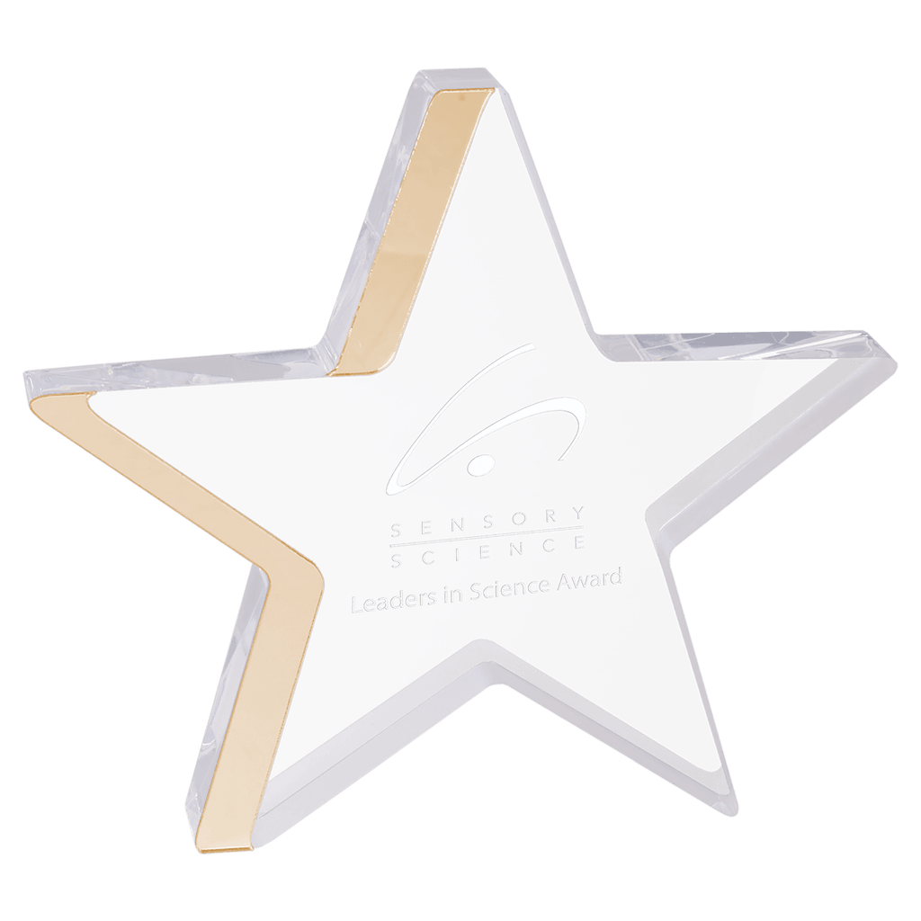 Gold 7 3/4" x 7" Star Acrylic with Edge