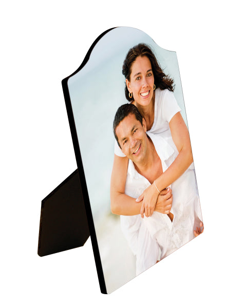 Glossy Arch Top Wood Photo Panel With Easel