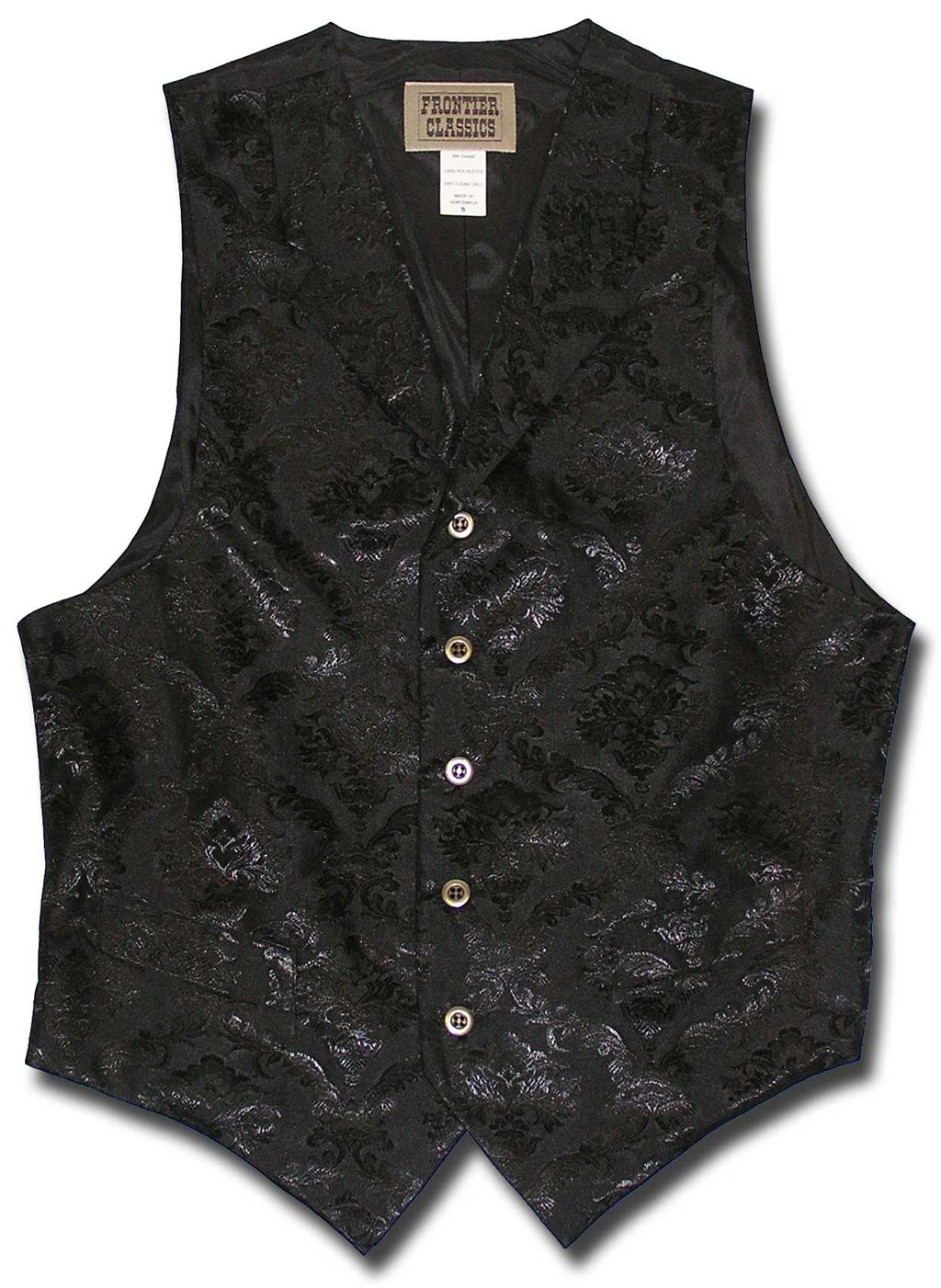 Floral Jacquard Men's Vest in Black