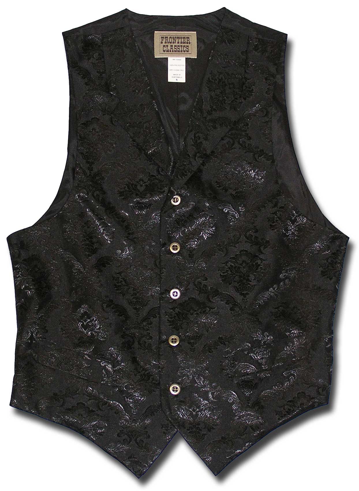 Floral Jacquard Men's Vest in Black
