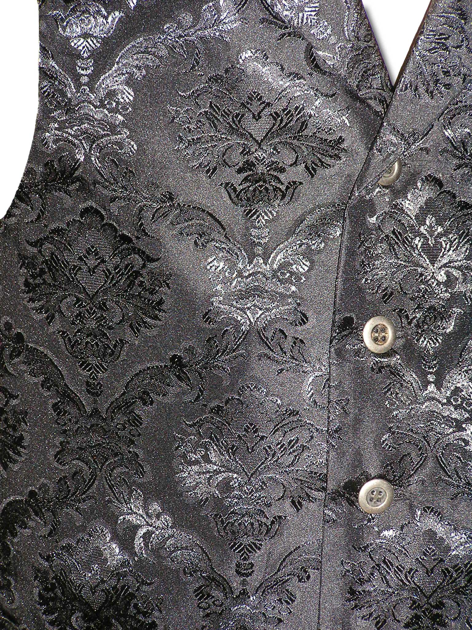 Floral Jacquard Men's Vest in Black
