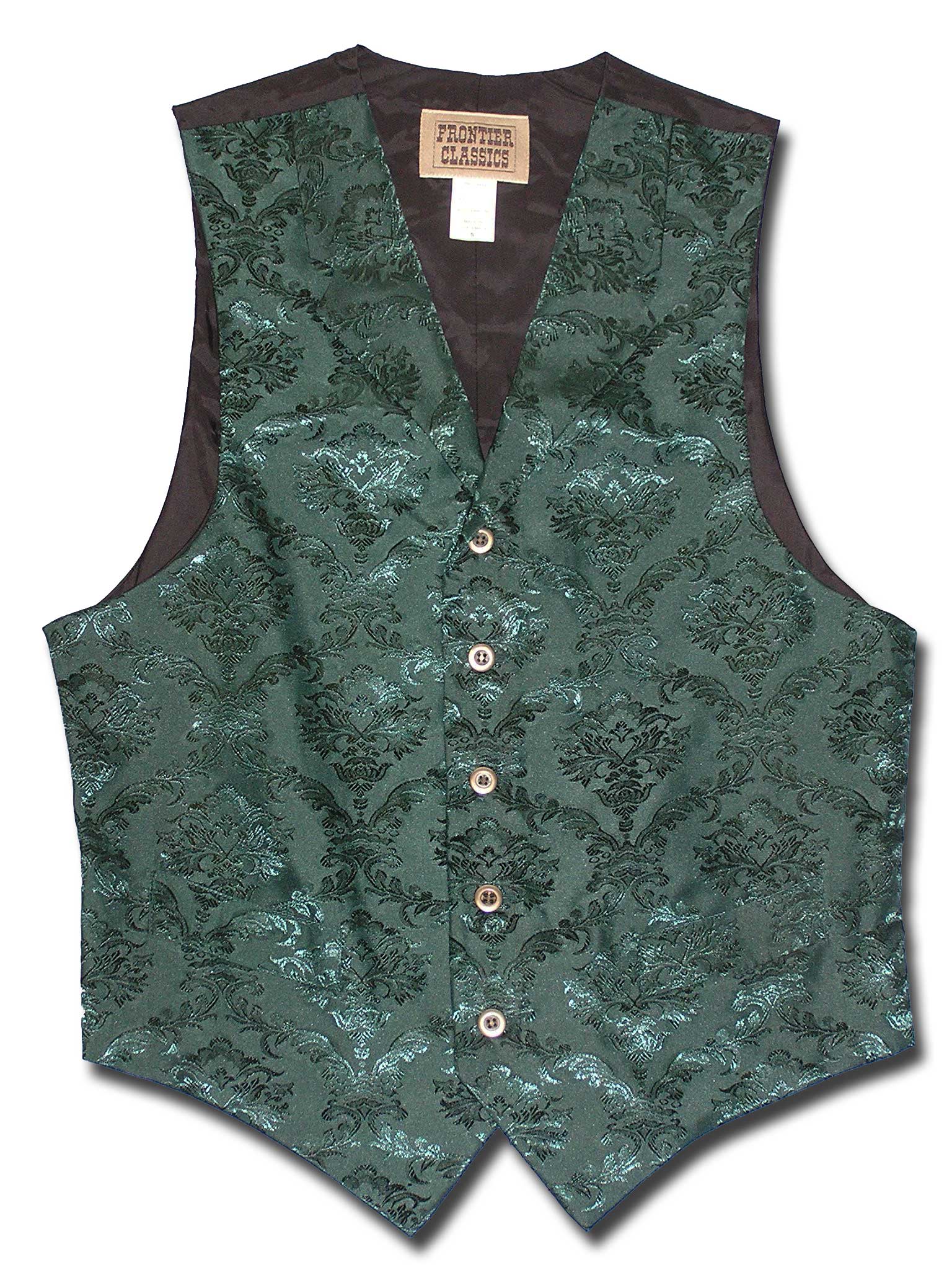 Floral Jacquard Men's Vest in Green