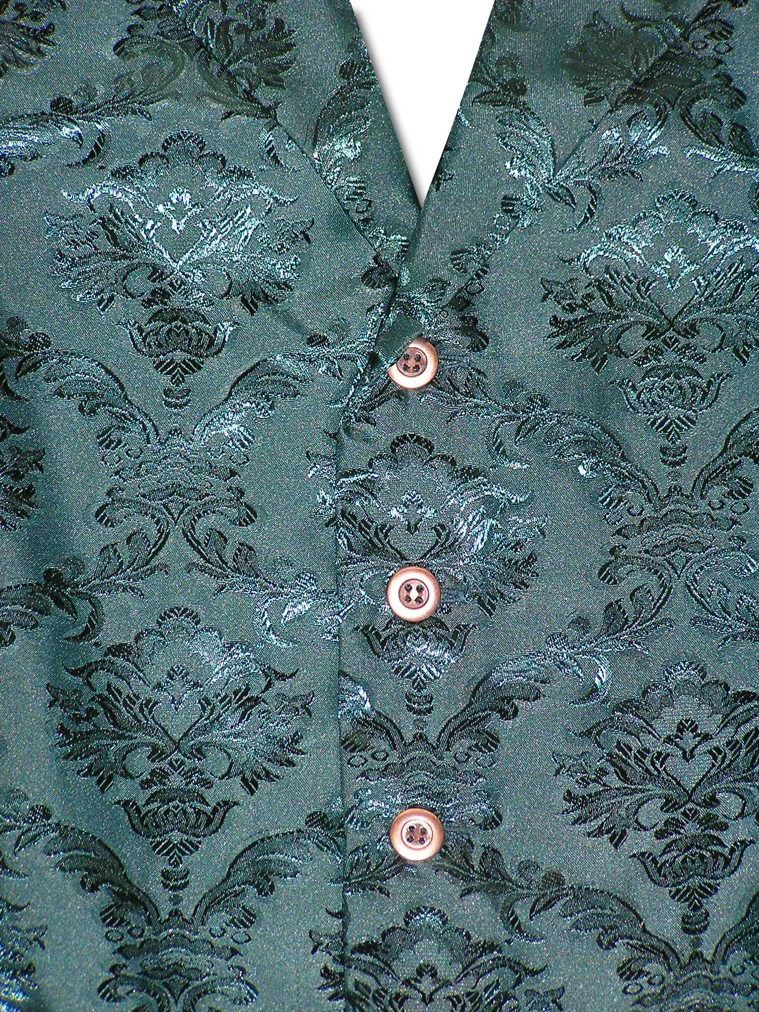 Floral Jacquard Men's Vest in Green