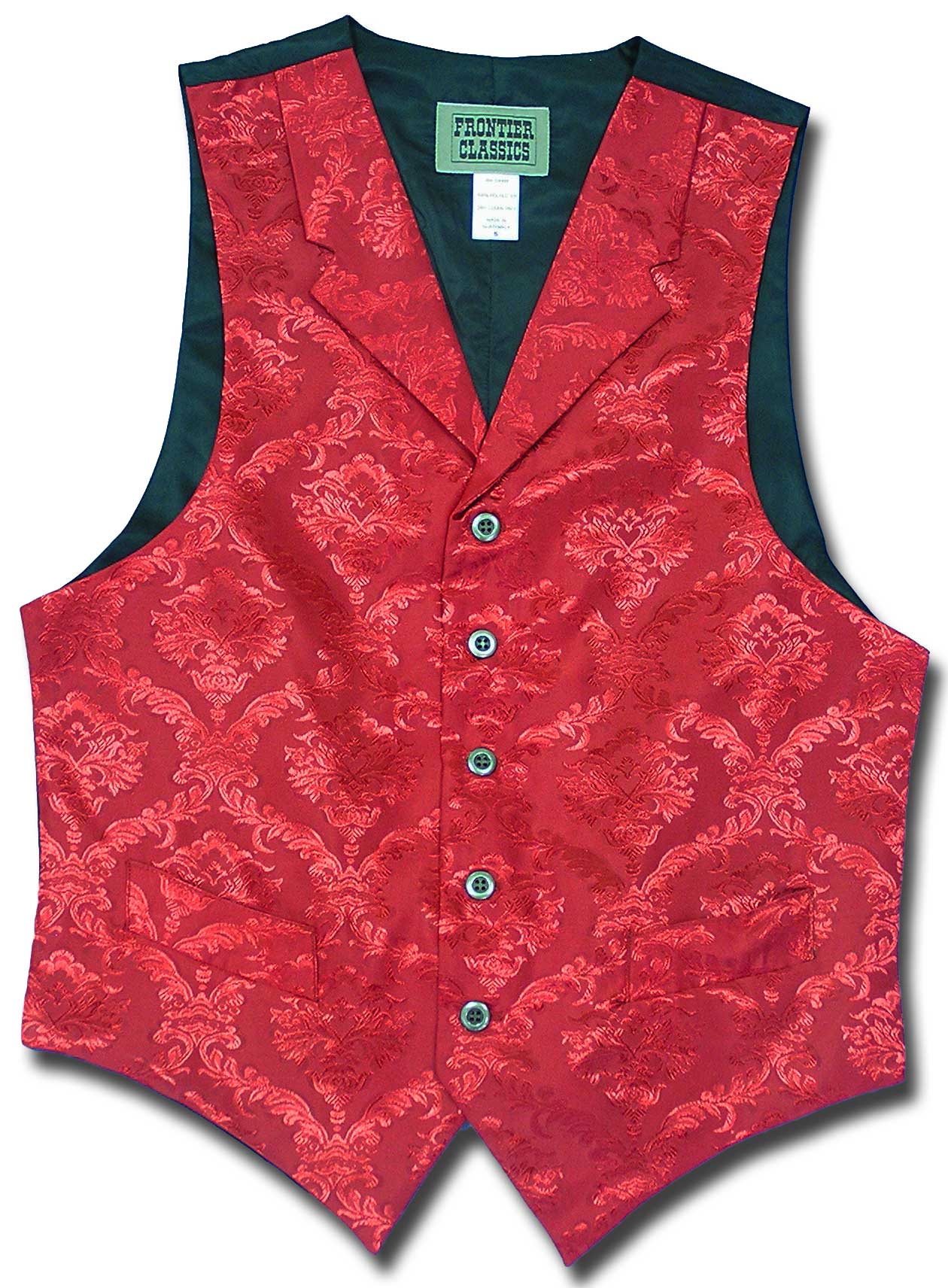Floral Jacquard Men's Vest in Red