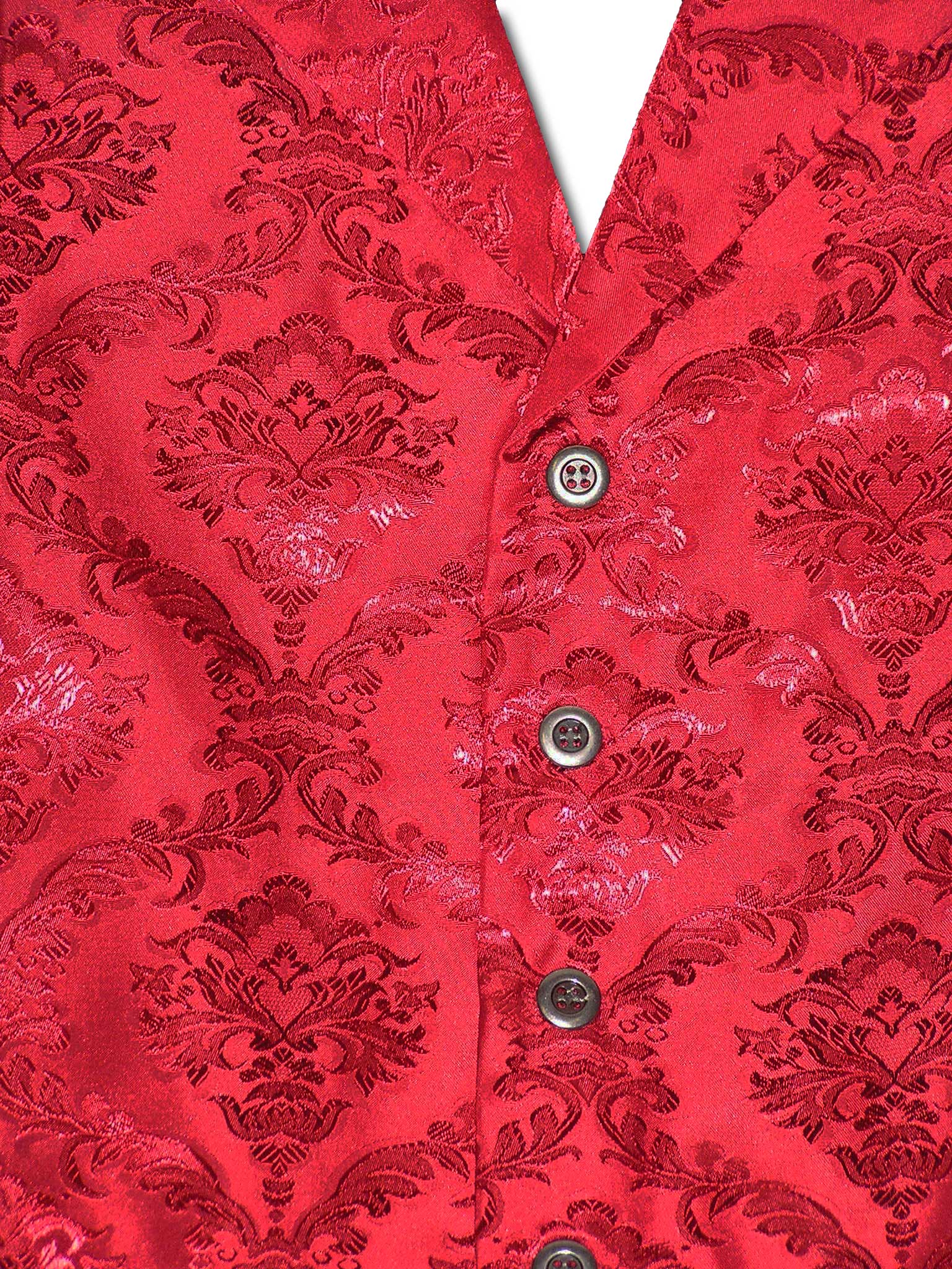 Floral Jacquard Men's Vest in Red