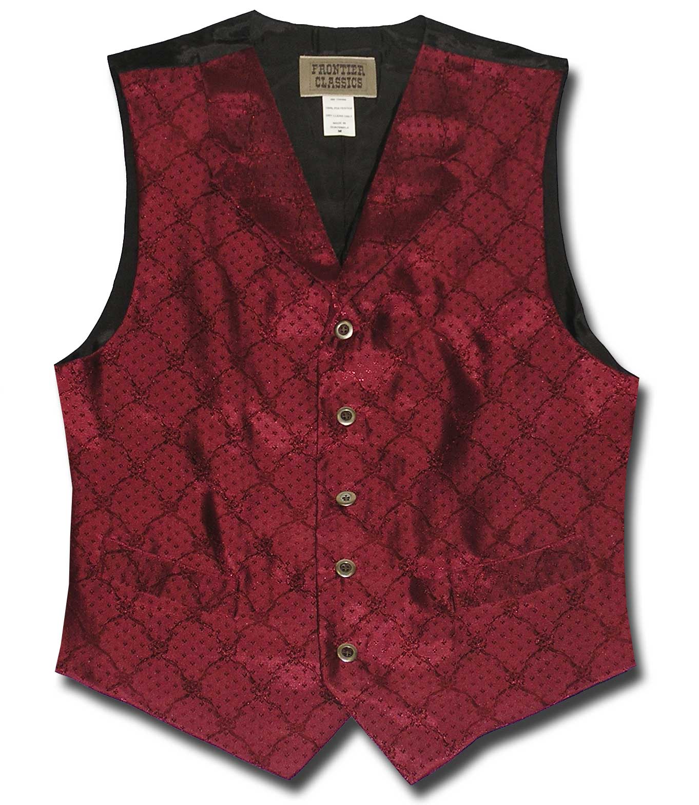 Floral Jacquard Men's Vest in Burgundy