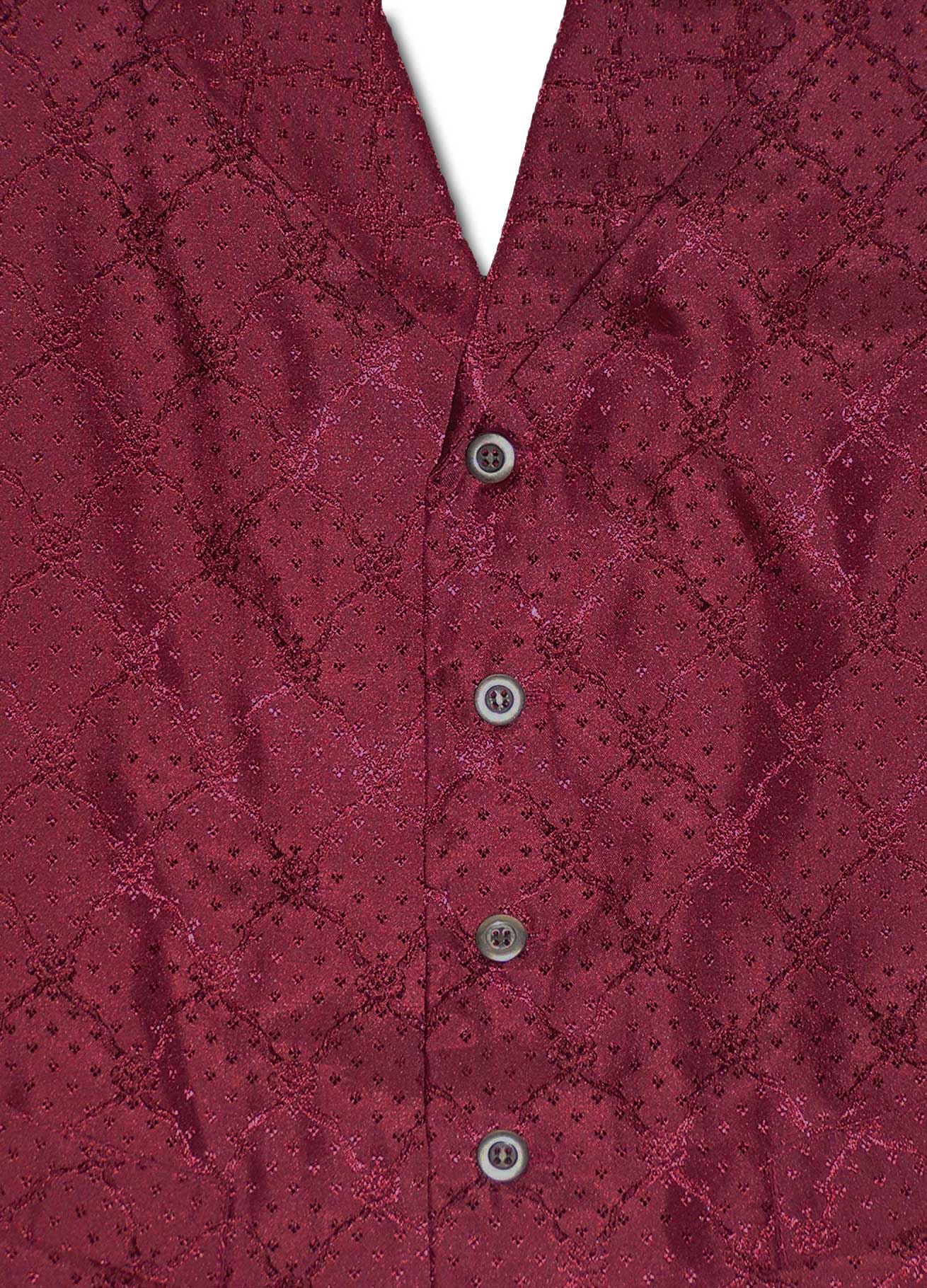 Floral Jacquard Men's Vest in Burgundy