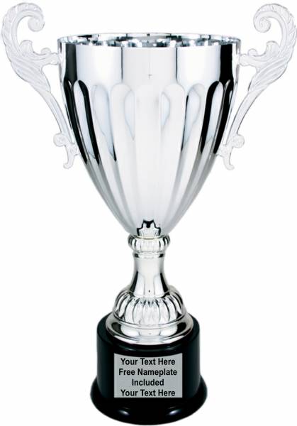 Silver Metal Cup Trophy on Plastic Base, 14 ½"