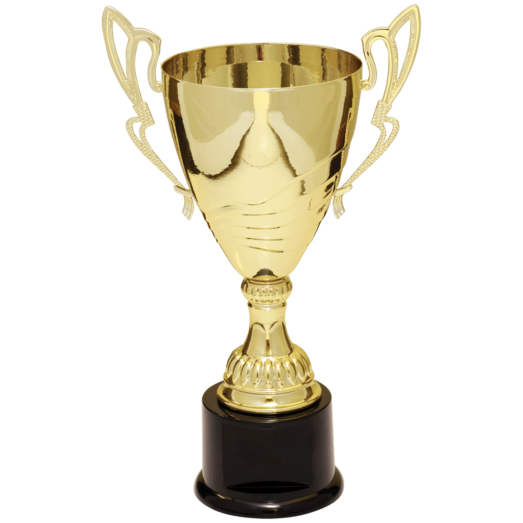 Gold 2 12" Completed Metal Cup Trophy on Plastic Base