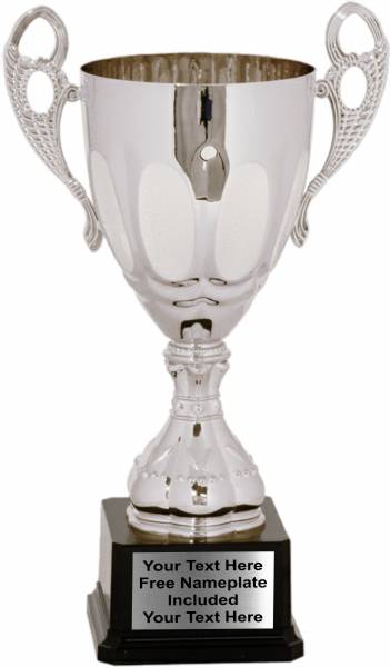 Silver Metal Cup Trophy on Plastic Base, 13"