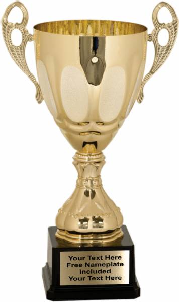 Gold Metal Cup Trophy on Plastic Base, 14"