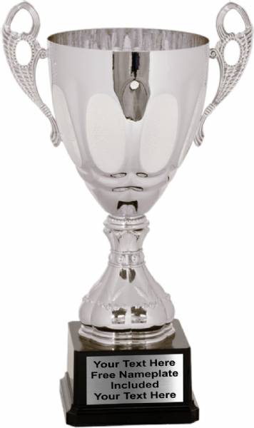 Silver Metal Cup Trophy on Plastic Base, 14"