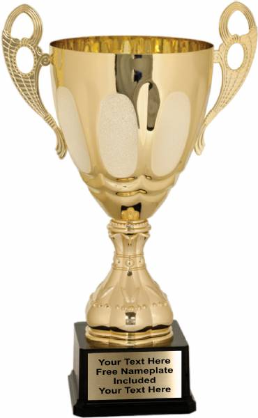 Gold Metal Cup Trophy on Plastic Base, 17 ½"