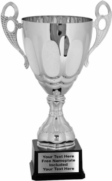 Silver Metal Cup Trophy on Plastic Base, 17 ½"