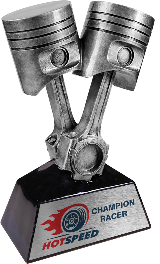 Antique Silver Piston Award, 11"