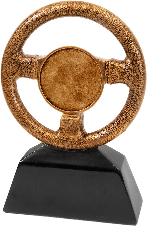 Antique Gold Steering Wheel with 2" Insert Area, 7" Tall