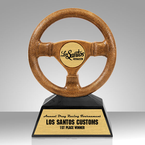 Antique Gold Steering Wheel with 2" Insert Area, 7" Tall