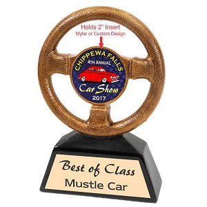 Antique Gold Steering Wheel with 2" Insert Area, 7" Tall