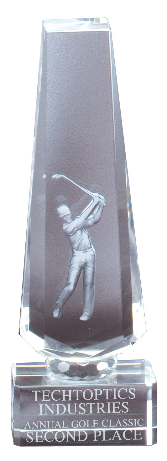 3D Golfer Crystal Tower