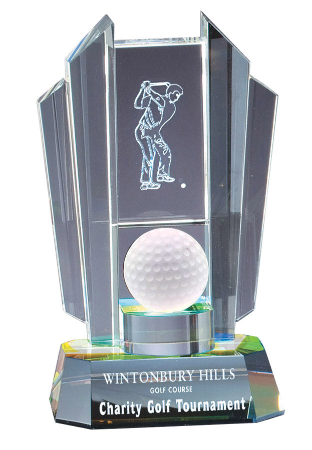 Rainbow Crystal Golf Trophy