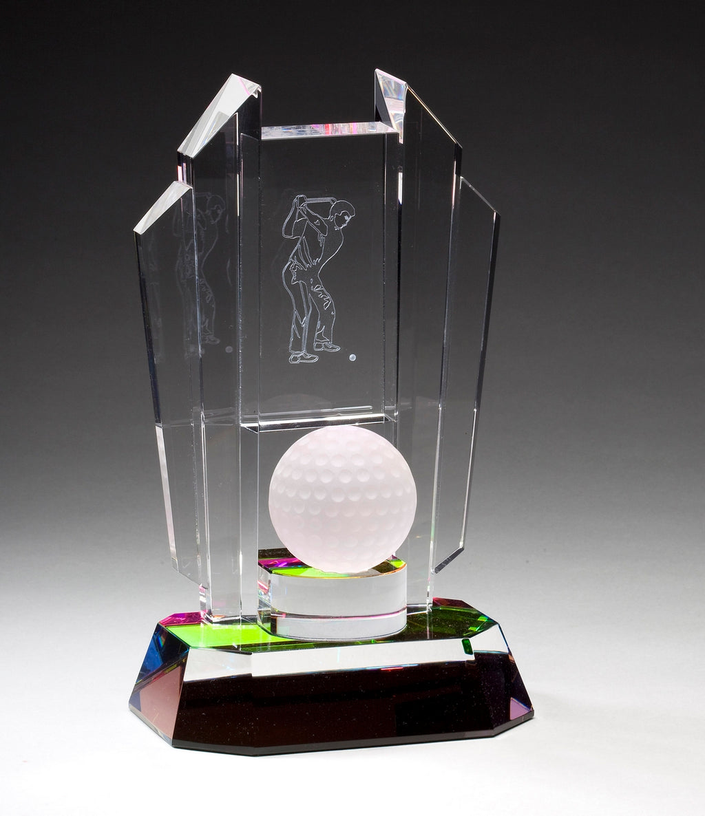Rainbow Crystal Golf Trophy