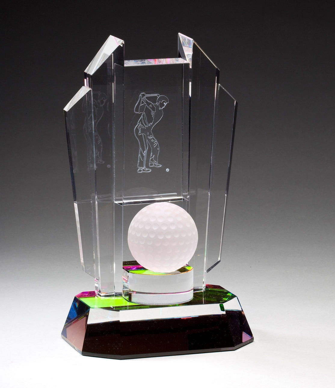 Rainbow Crystal Golf Trophy