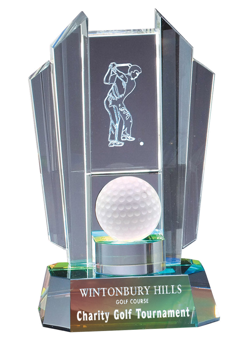 Rainbow Crystal Golf Trophy