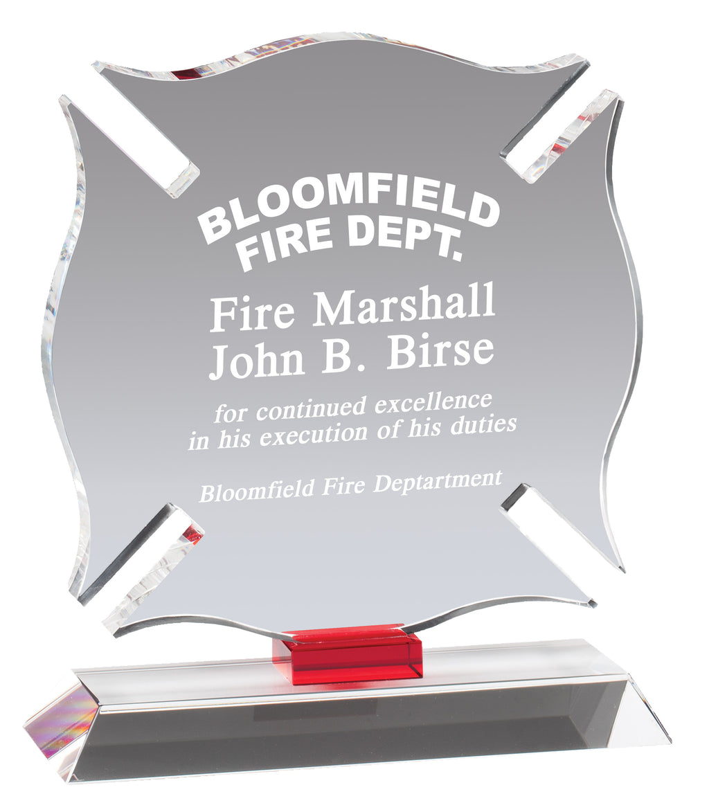 Crystal Maltese Cross Firefighter Award